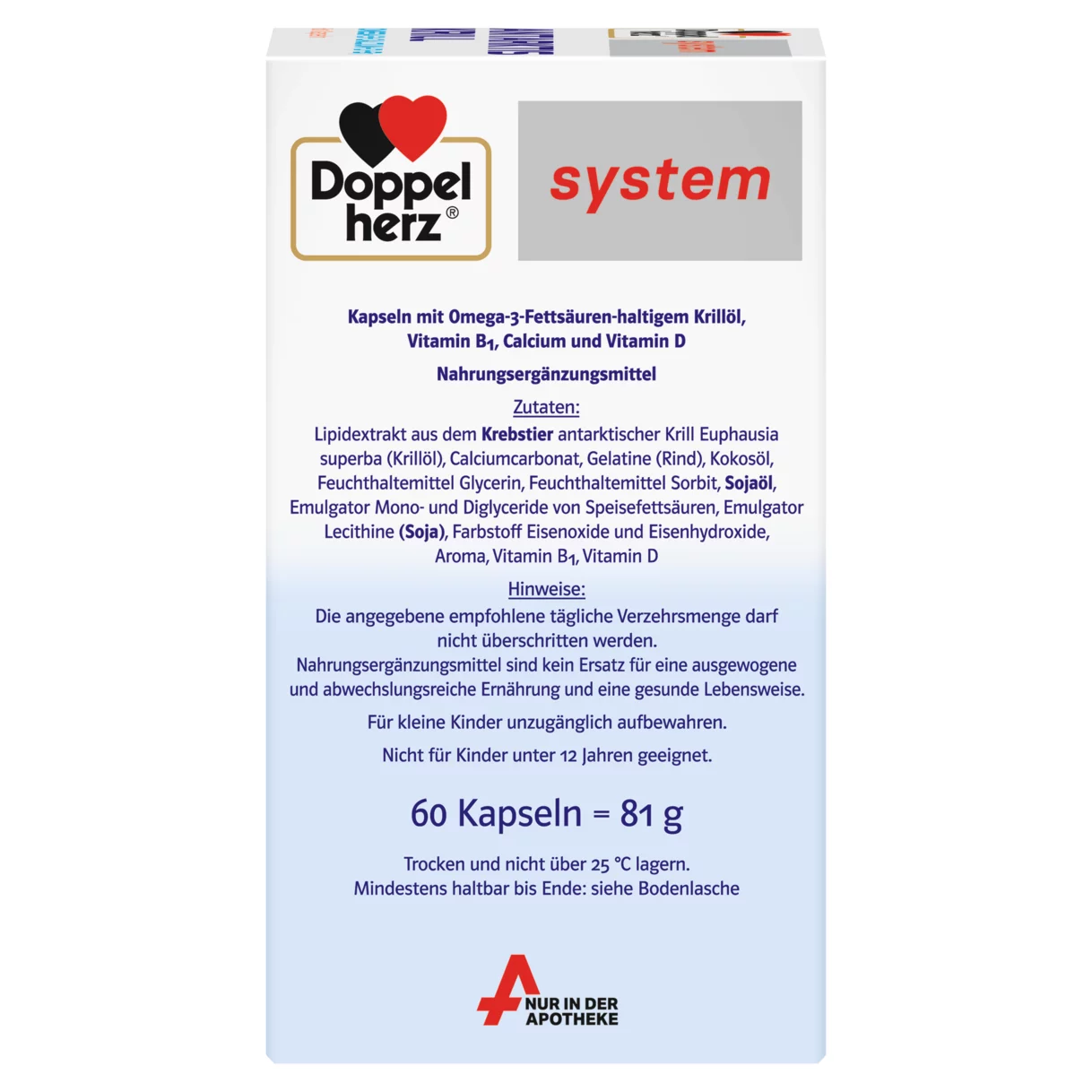 Abbildung der Produktverpackung Doppelherz system ANTARKTIS KRILL Seitenansicht rechts
